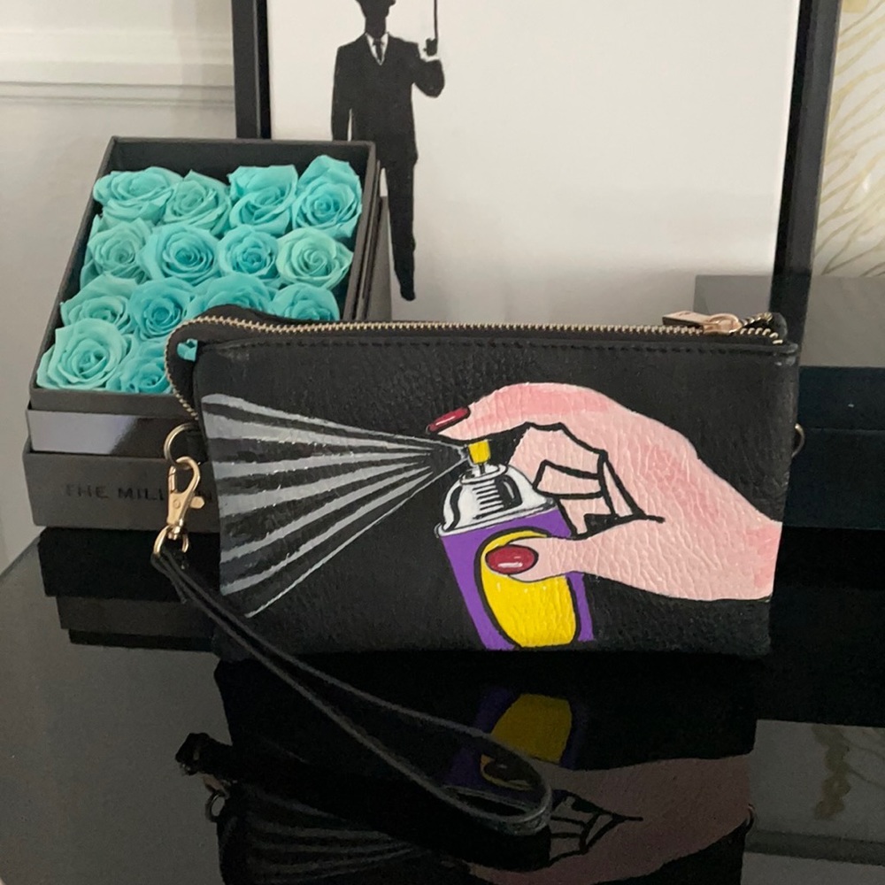 Pop Art wristlet/ Clutch ….HAND MADE… ONE OF A  KIND!!